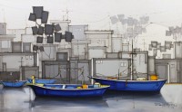 Salman Farooqi, 30 x 48 Inch, Acrylic on Canvas, Seascape Painting, AC-SF-228